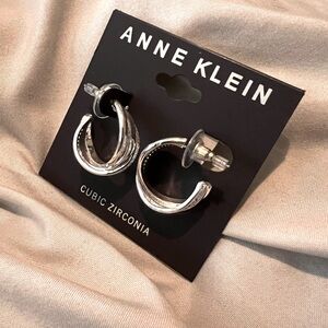 Anne Klein Cubic Zirconia Hoop Earrings NWT